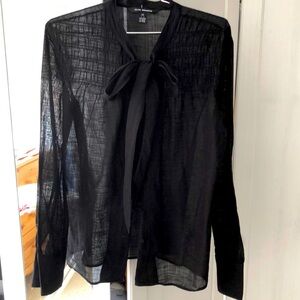 Black Blouse. With Smoking Top and Tie